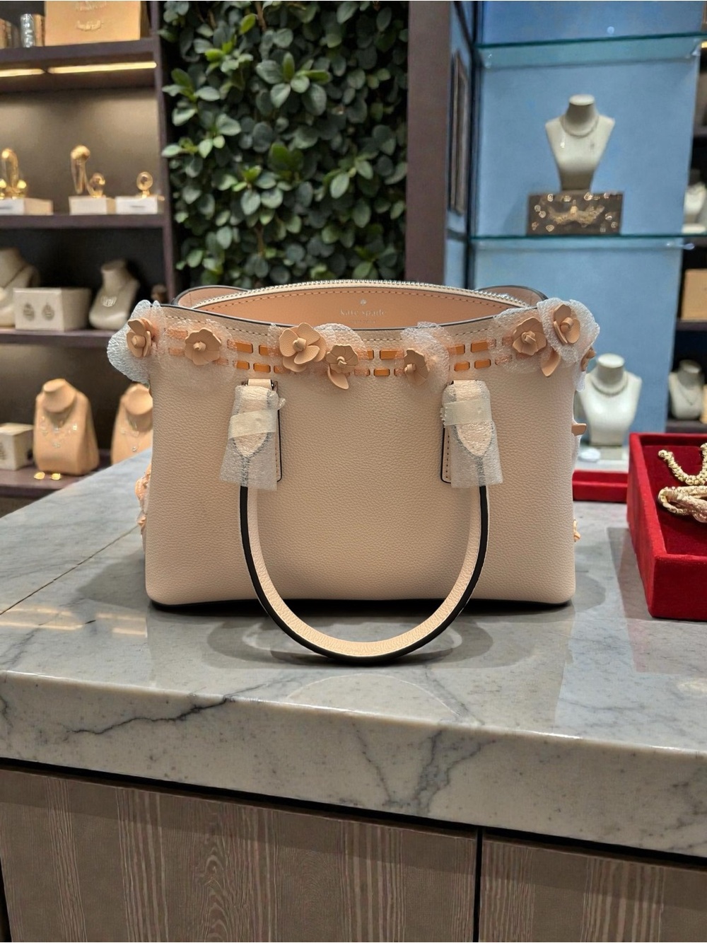 Kate Spade Leather Tote with Floral Appliqué